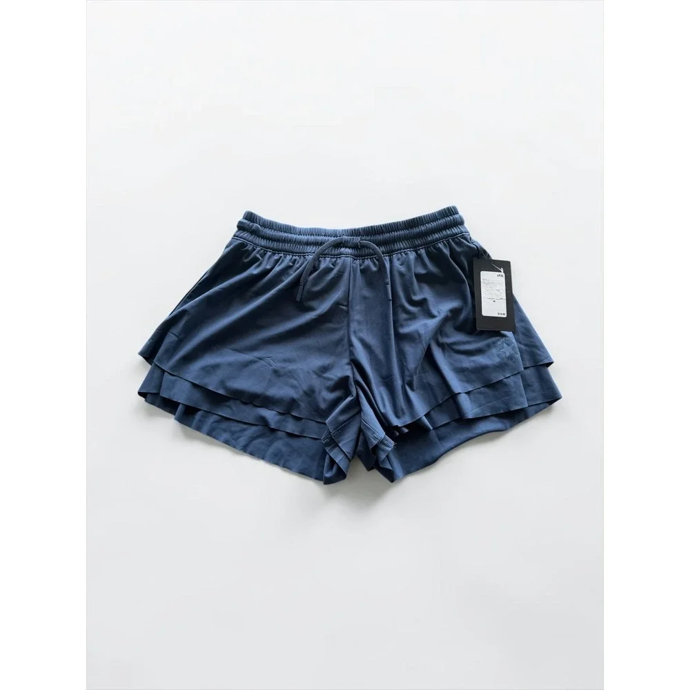 Converse Girls Blue Ruffle Layered Athletic Shorts Size M 10-11 Years NWT